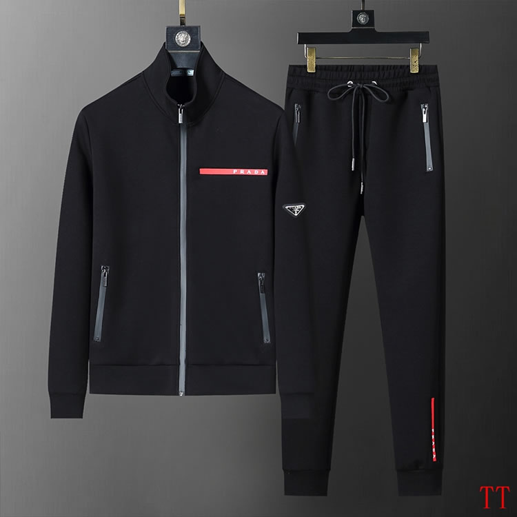 High version Prada metal triangle logo Replica prada sweatsuits for men