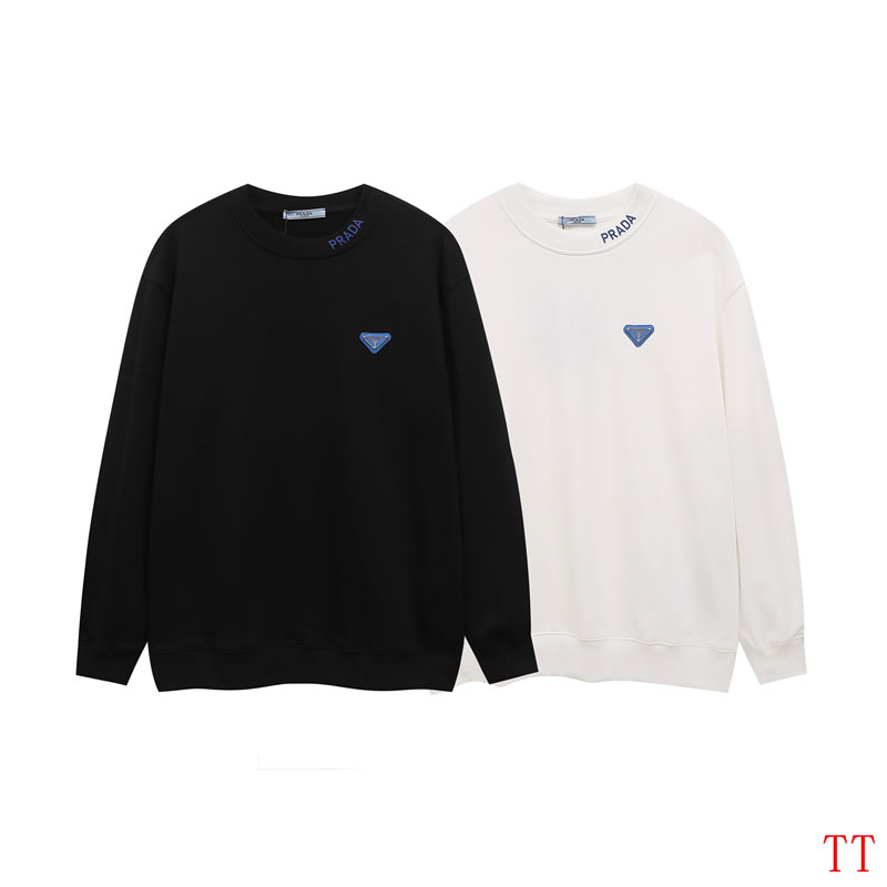 Blue custom triangle logo letter silicone hot stamping 320g Terry Replica prada top hoodie